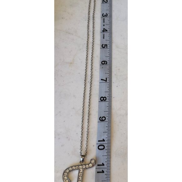 Dots Brand "T" Letter Silver Earrings and Necklace w/Rhinestones (NEW) - Picture 10 of 14